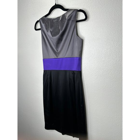 NWT Abaete Silk Gray Purple Black Camilla Sleeveless Colorblock Dress 2 - Picture 4 of 10